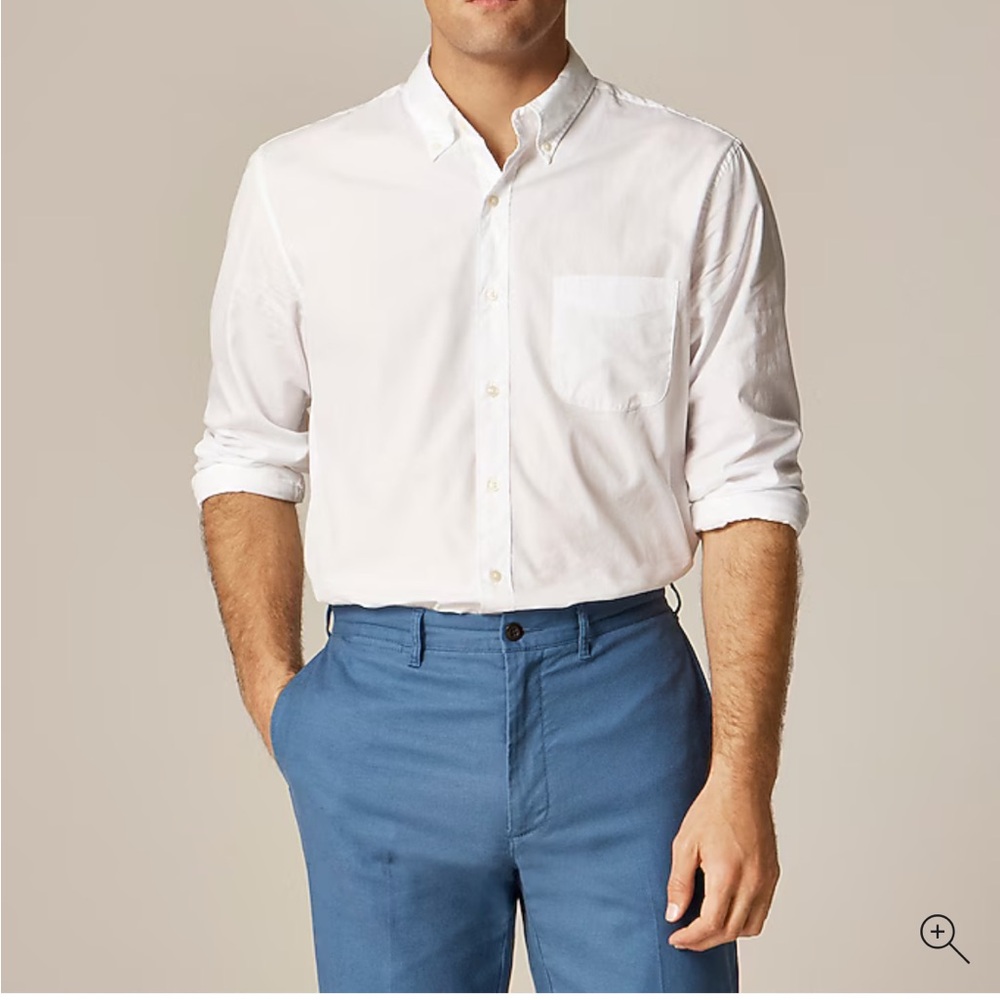 Men’s J.Crew Secret Wash relaxed fit shirt in white size L